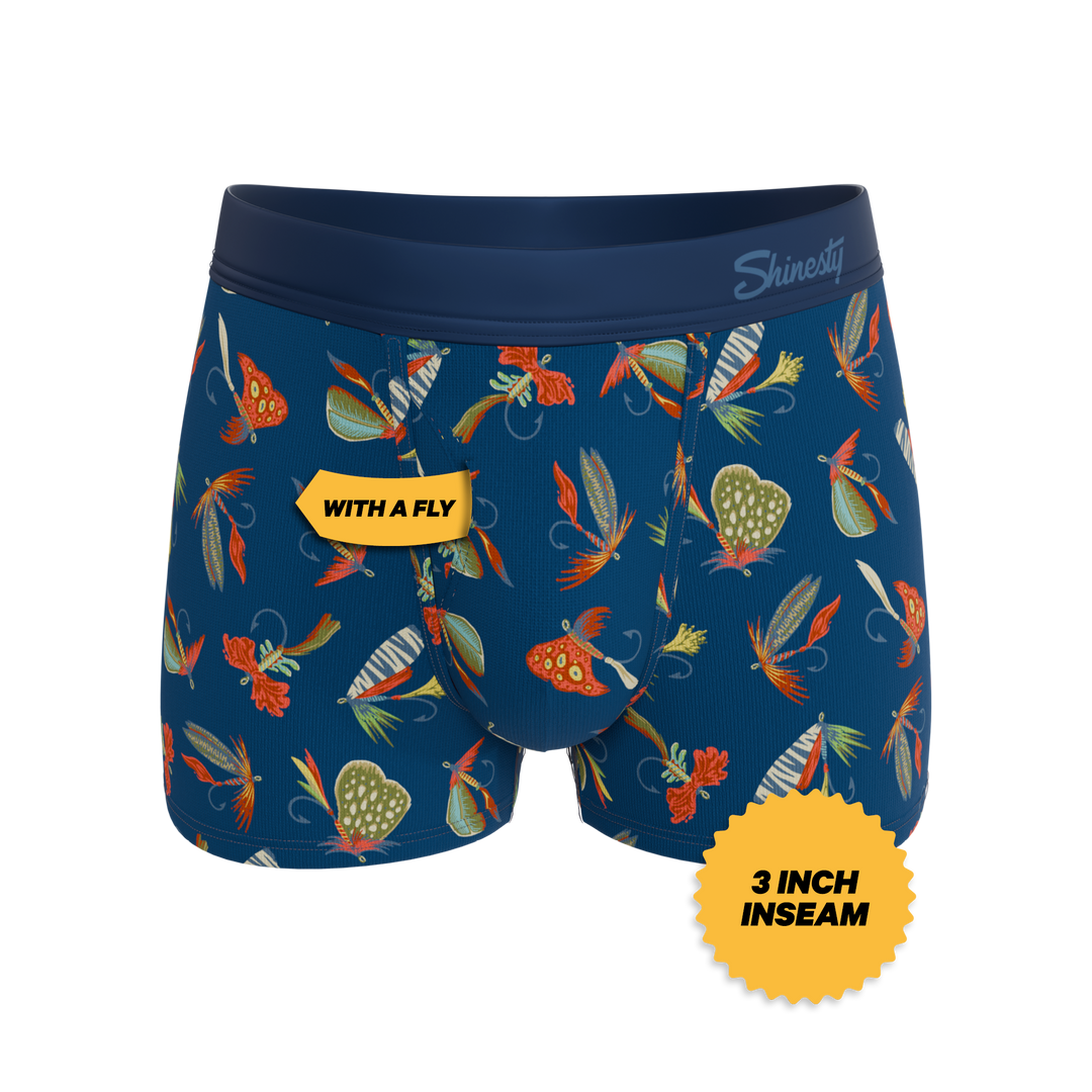 The Dry Fly Fishing Lure Print Trunks with Ball Hammock